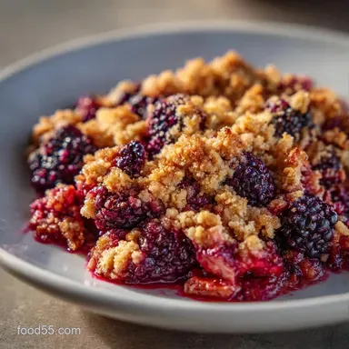 Mulberry Rhubarb Crisp for 8 Servings Recipe Card