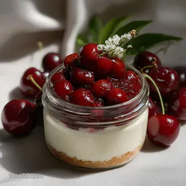 Cherry Cheesecake in a Jar: Velvety No-Bake Recipe Recipe Card