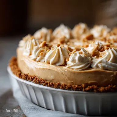 Old Fashioned Peanut Butter Pie: Ultra-Creamy, No-Bake Diner Classic Recipe Card
