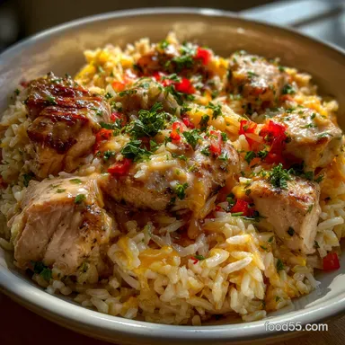 Savory Chicken and Rice Delight OnePot: 40 Minute Masterpiece Recipe Card