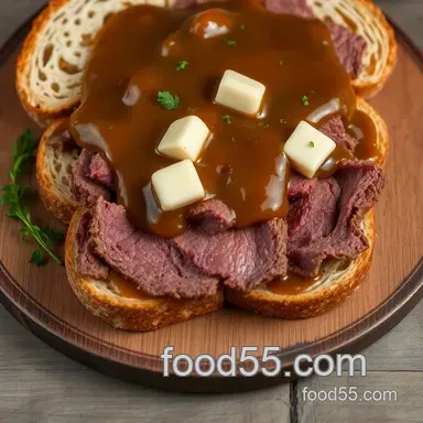 My Family's Favorite Open Faced Roast Beef Sandwich: Comfort Food Done Right Recipe Card