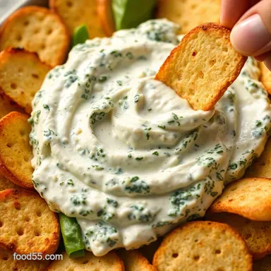 My Best Cold Spinach Dip Creamy Garlic Parmesan Party Dip Recipe Card