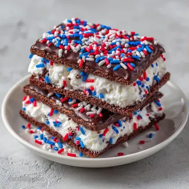 Patriotic Ice Cream Sandwiches for 6 Recipe Card