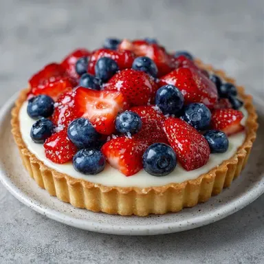 Patriotic Mixed Berry Tart for 8 Slices Recipe Card