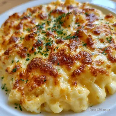 Macaroni and Cheese: Creamy and Baked Recipe Card
