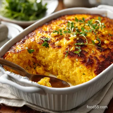 Paula Deens Corn Casserole Recipe Creamy Jiffy Mix Side Dish Recipe Card