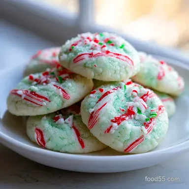 Peppermint Meltaway Cookies 2: Buttery Holiday Dessert for 36 Recipe Card