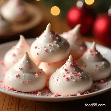 Peppermint Meringues Crisp Peppermint Meringue Kisses Easy Festive Recipe Card