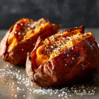 Baked Sweet Potato Recipe: Ultra-Crispy Skin Fluffy Interior Recipe Card