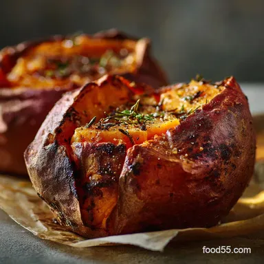Baked Sweet Potato Recipe: Ultra-Crispy Skin Fluffy Interior