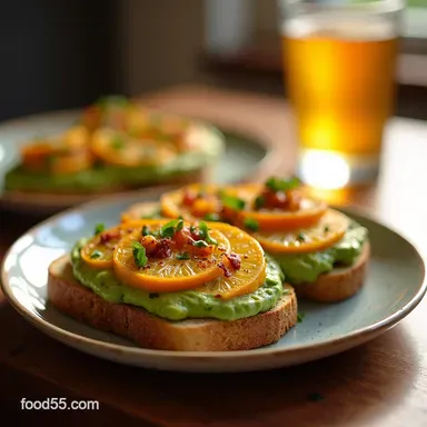 Perfect Smashed Avocado Toast with Sunny Side My 15Minute GoTo Recipe Card