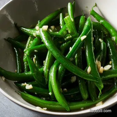 Perfectly Fresh Cooking Green Beans with Garlic Lemon Recipe Card