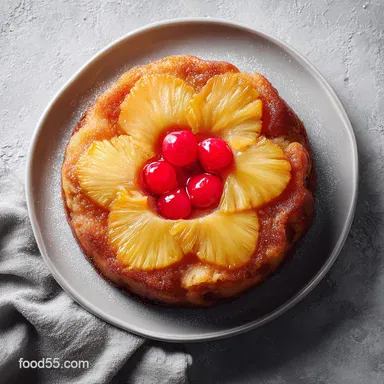 Cake Pineapple Upside for 10 Servings: Caramelized and Silky Recipe Card