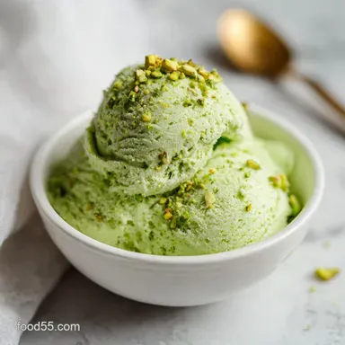 Pistachio Ice Cream for 8 Servings: Creamy Recipe Card