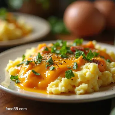 High Protein Scrambled Eggs with Cottage Cheese for Creaminess Recipe Card