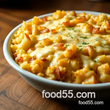 Cheesy Potatoes with Frozen Hash: Easiest Comfort Food! Recipe Card