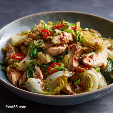 Chicken Cabbage Stir Fry The Quick WokFired Weeknight Hero Recipe Card