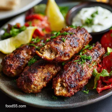 Homemade Chicken Kofte Kebabs Juicy Tender Turkish Dinner Ideas Recipe Card