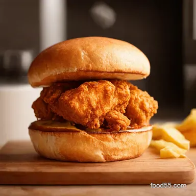Proper Delicious Air Fried Chicken Sandwich No Soggy Bottoms Recipe Card