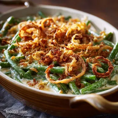 Southern Green Bean Casserole: Scratch-Made, Rich, and Creamy Side Dish Recipe Card