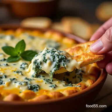 Cheesy Creamy Parmesan Spinach Dip Recipe Pub Style Recipe Card