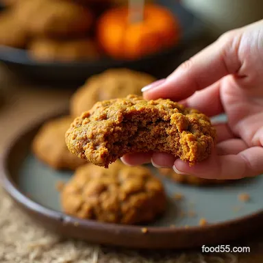 Chewy Pumpkin Spice Quinoa Cookies Healthy Fall Treats Recipe Card