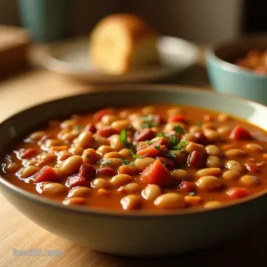Easy White Bean Pumpkin Turkey Chili Autumn Comfort Food Recipe Card