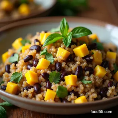 Southwestern Black Bean Quinoa Mango Medley 40Min Fresh Salad Recipe Card