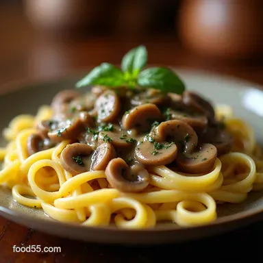 Rich Silky Mushroom Stroganoff Recipe Ready in 50 Mins Recipe Card