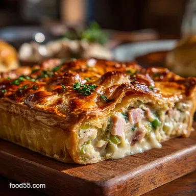 Roast chicken ham and leek pie: The Ultimate Creamy Comfort Recipe Recipe Card
