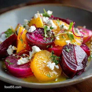 The Best Roasted Orange Beet Salad Sunshine Vinaigrette Goat Cheese
