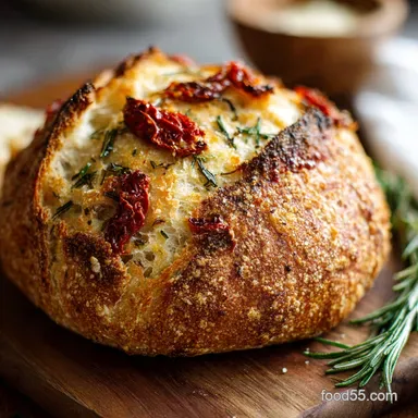 Rosemary Tomato Parmesan Bread: Crispy Recipe Card