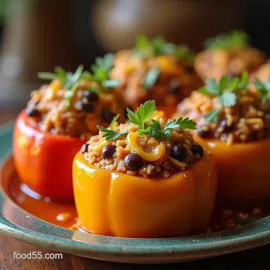 Santa Fe Turkey Stuffed Peppers Recipe Lean Flavourful Recipe Card