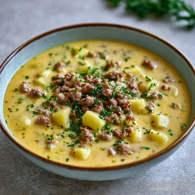 Sausage and Potato Soup in 50 Minutes Recipe Card