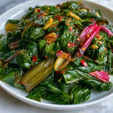 Sautéed Swiss Chard Recipe | 4 Servings Recipe Card