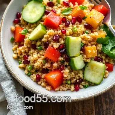 Discover My Delicious Savor Spiced Quinoa Salad - Quick & Healthy Recipe Card