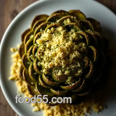 Savory Baked Artichokes with Garlic and Parmesan: A Mediterranean Delight Recipe Card