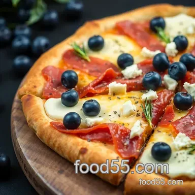 The Ultimate Savory Blueberry Pizza with Prosciutto and Gorgonzola Recipe Card