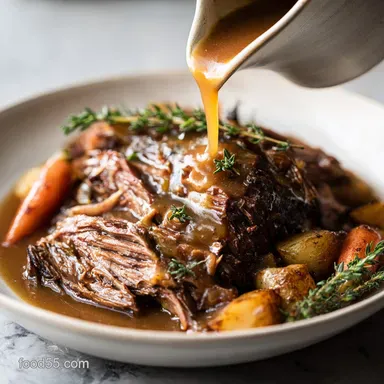 Pot Roast Recipe: Tender, Savory, 6 Servings Recipe Card