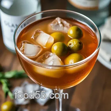 Savory & Sophisticated Dirty Gin Martini Recipe: Easy Home Bartending Recipe Card