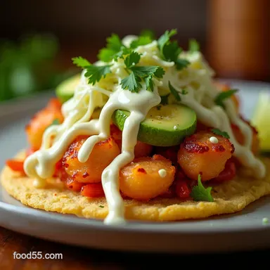 My Favorite SCALLOP TOSTADAS LimeAvocado Crema Crisp Cabbage Slaw Recipe Card