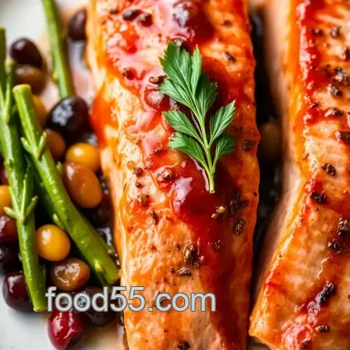 Easy & Juicy Sear Salmon with Fruity Glaze in 35 Minutes: My Family's Favorite Recipe Card