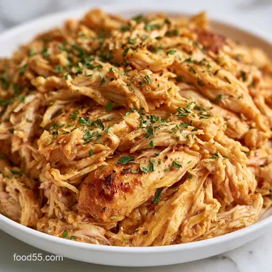 Shredded Crockpot Chicken: Meal Prep Recipe Card