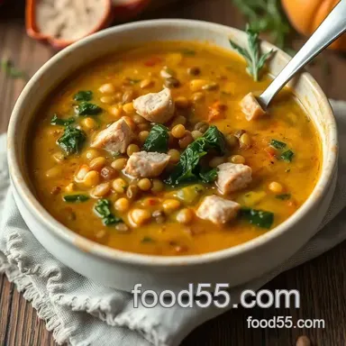 How to Make Hearty Simmered Turkey Soup with Lentils & Kale: A Cozy Delight! Recipe Card
