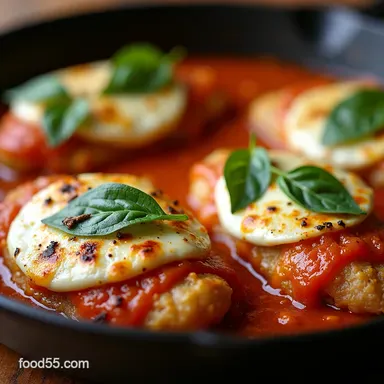 Easy Caprese Chicken Skillet My Weeknight Juicy OneSkillet Recipe Recipe Card