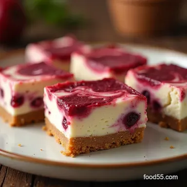 Skinny Cranberry Swirl Cheesecake Squares Light Bright Recipe Card
