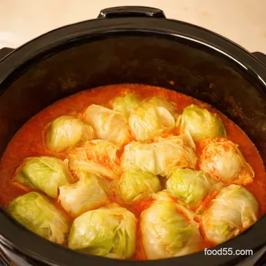 Slow Cooker Cabbage Rolls Grandmas Easy Golabki Recipe Card