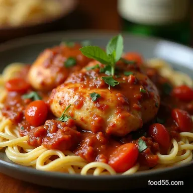 SetItandForgetIt Chicken Cacciatore Rustic Slow Cooker Comfort Recipe Card