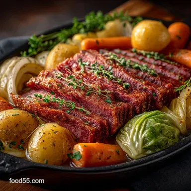 The Ultimate SetItandForgetIt Slow Cooker Corned Beef Cabbage Recipe Card