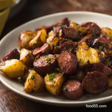 Smoked Sausage Potatoes Easy OnePan Dinner Recipe Card